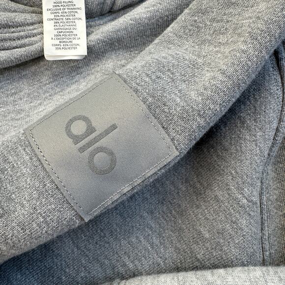 Alo Yoga Make Waves Hoodie Small Womens / XS Mens Athletic Heather Grey Tonal - Picture 6 of 16